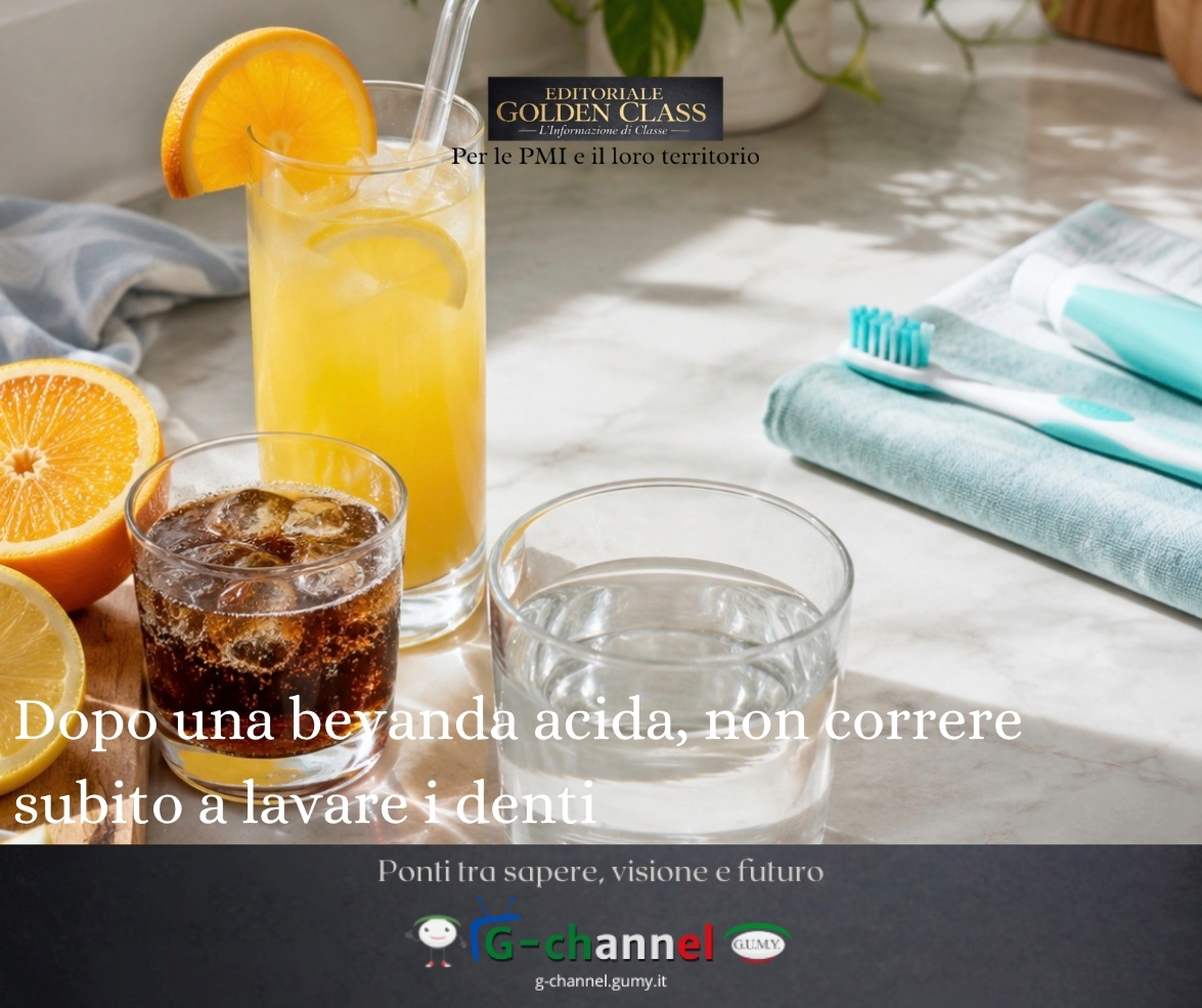 Dopo una bevanda acida, non correre subito a lavare i denti